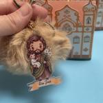Chaveiro de Pompom São José + Caixinha Igreja