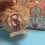 Chaveiro de Pompom Santo António + Caixinha Igreja