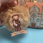 Chaveiro de Pompom Santo António + Caixinha Igreja